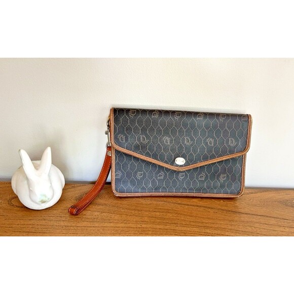 Dior Handbags - Vintage Rare Late 80’s Dior Honeycomb Double Sided Flap Wristlet 6 Pockets